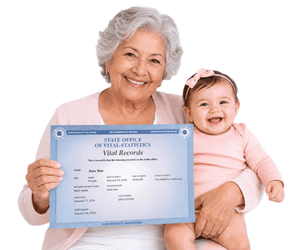 Vital records certificate Vital records certificate